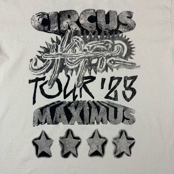 Travis Scott Circus Maximus Utopia Tour Long Sleeve Tee Shirt Size XL Cream 2023 - Picture 3 of 4